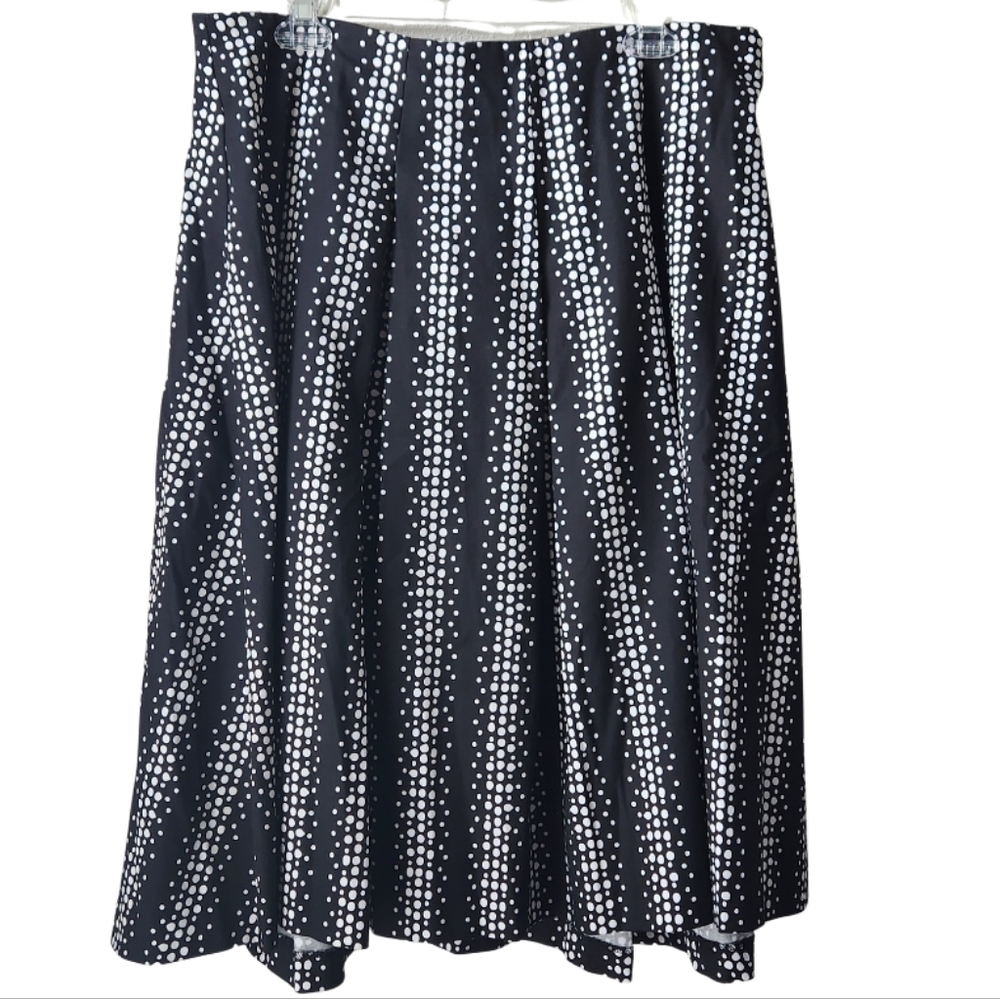 LANE BRYANT Polka-dot Stripes Box Pleated Midi Skirt